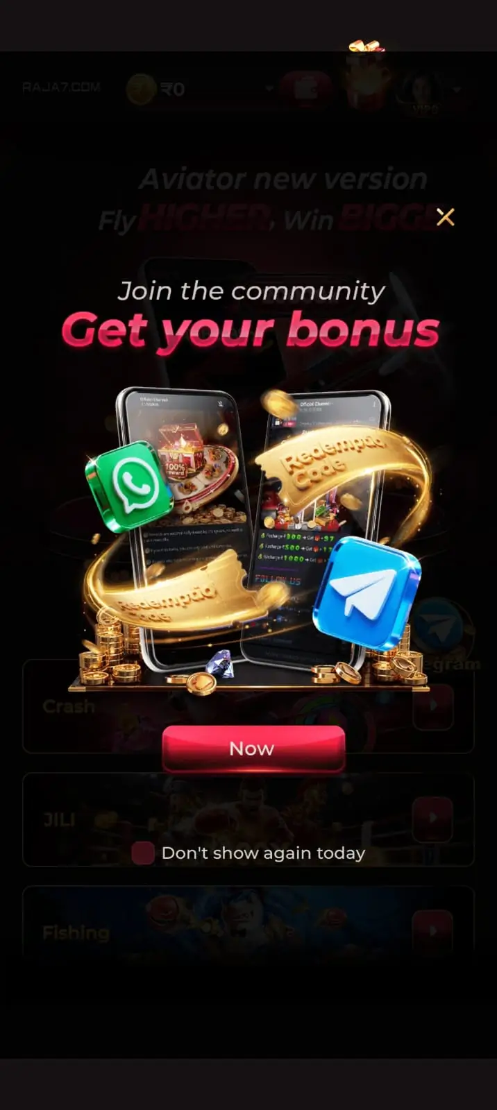 RAJA7 Game account registration form